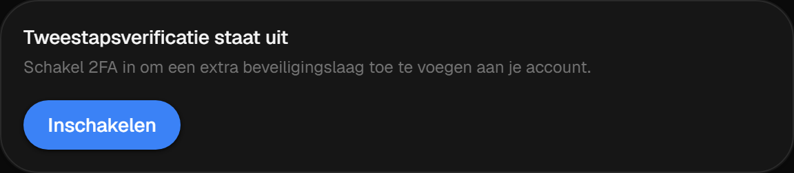 De beveiligingsinstellingen met tweestapsverificatie
