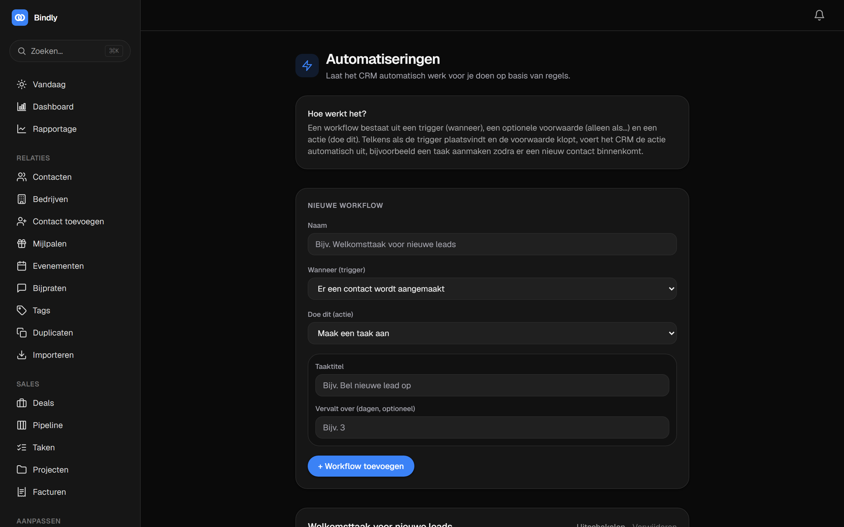 Een automatisering opbouwen met trigger, voorwaarde en actie